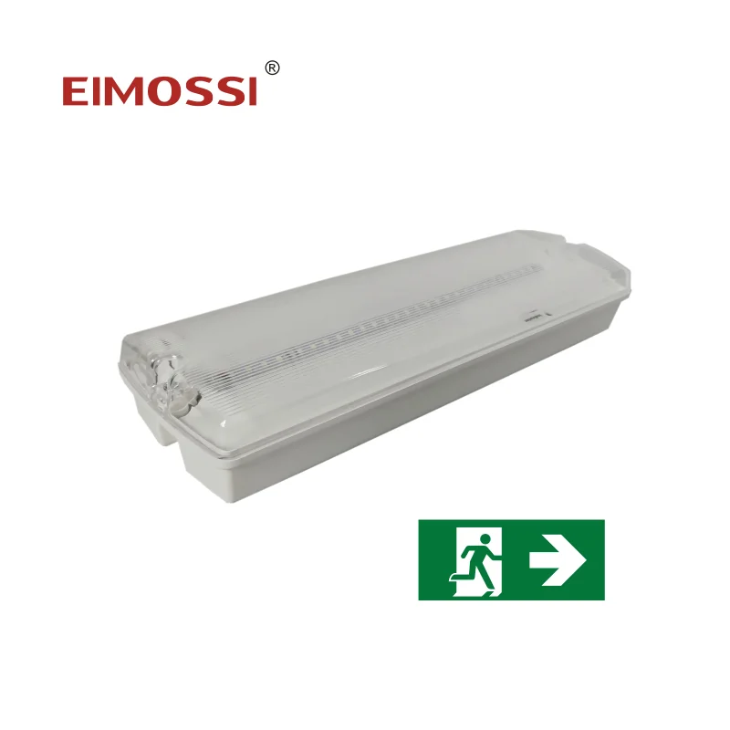 Emergency bulkhead lighting rechargeable battery operated with exit sticker