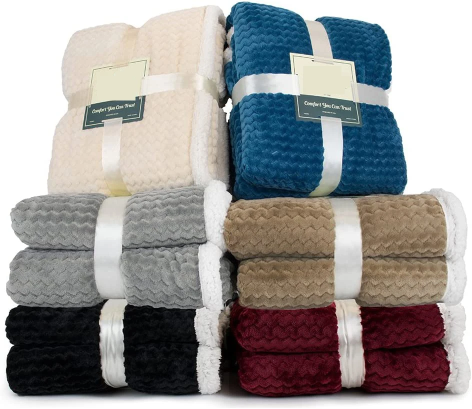 Custom Sherpa Throw Fleece Blanket For Couch Thick Fuzzy Warm Soft Blankets And Throws For Sofa