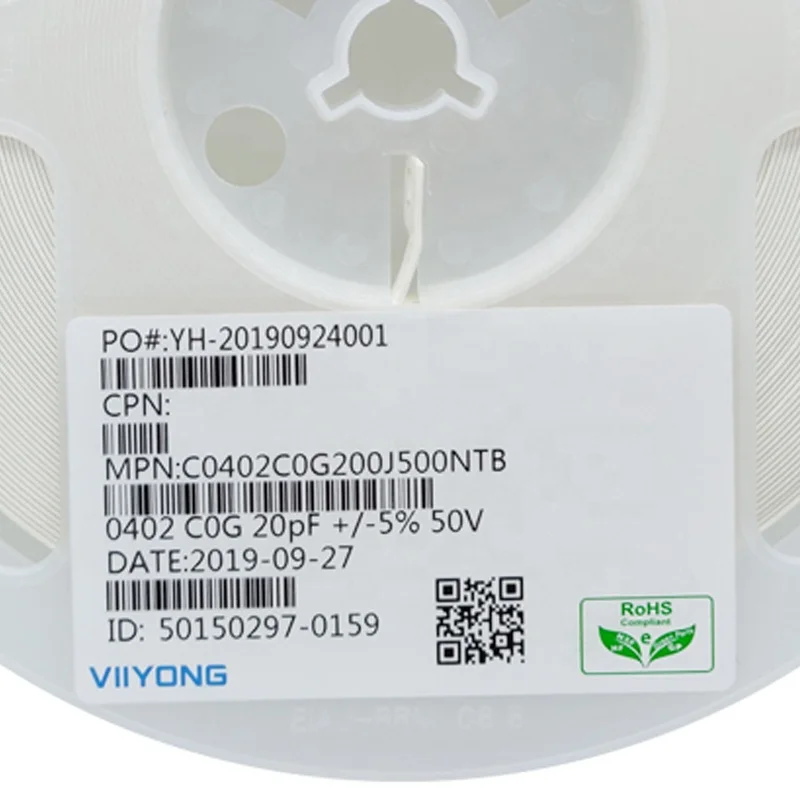 
SMD ceramic capacitors 20P 50V C0G/NPO 0402 Passive Components C0402C0G200J500NTB Chip capacitors Original 