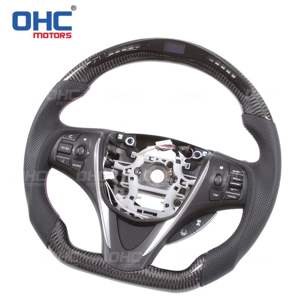 OHC Motors Hot Selling 100% REAL Carbon Fiber LED Steering Wheel for Acura MDX RDX  ILX TLX NSX