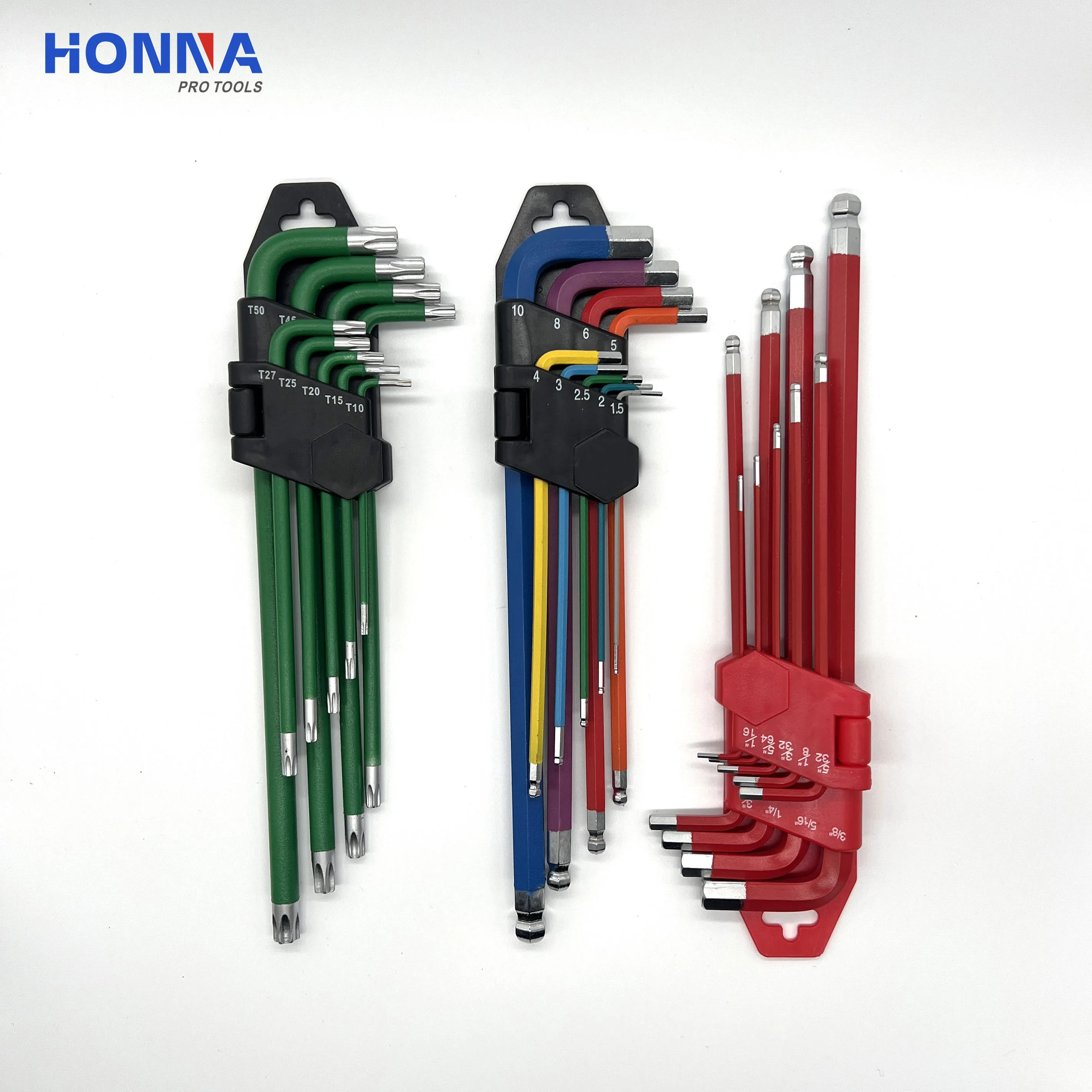 Allen-Wrench 29-Piece Rainbow Colored Hex Torx Key Set Long Arm Ball End Three-in-One Hex Wrenches