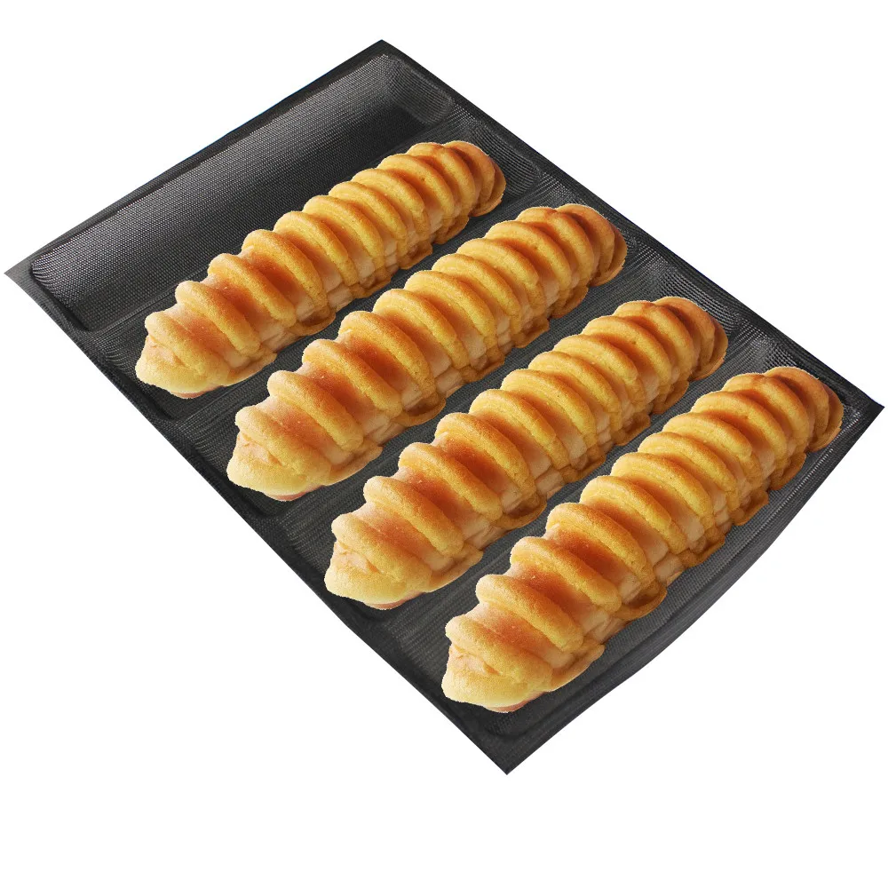 
5 чашки силикона с антипригарным покрытием Перфорированные Силиконовые вставки багет хлеб форма пресс-форм 