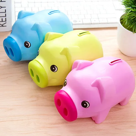 High quality Cheap Unbreakable Wholesale lovely PVC Pig Shaped large plastic piggy banks