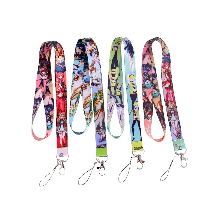 Цепочка для ключей шнурок из аниме оптовая продажа логотип на заказ сублимационный полиэфир
