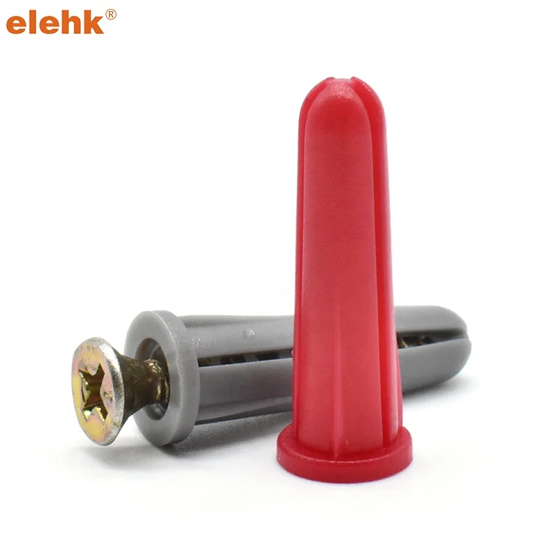 Elehk Conical Plastic Wall Anchors Use With 4 And 6 Screws 0.75 Inches Plastic Conical Anchor Nail In Anchor