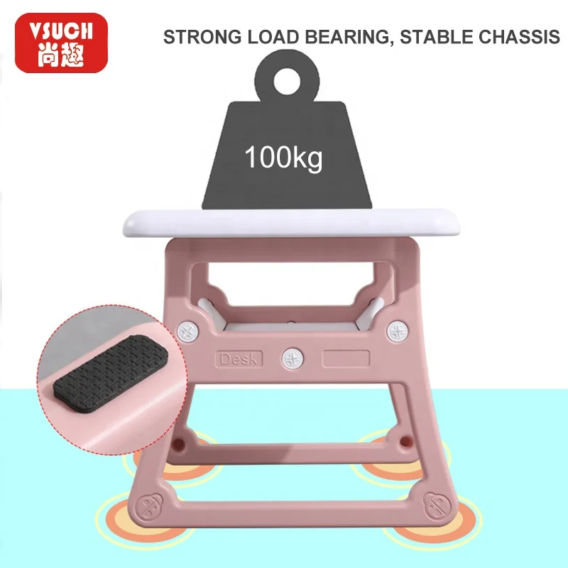 Pre School Kindergarten Plastic Children Furniture Baby Kids Study Chair And Table Set