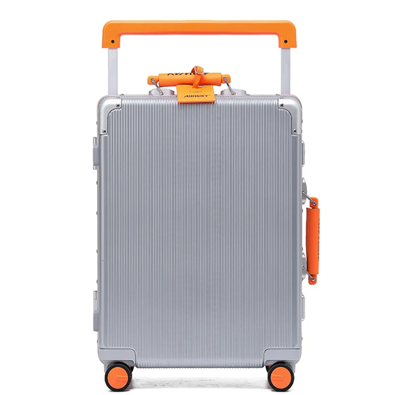 Aluminum Frame travel trolley luggage Boarding Box Silent universal Wheel Pull Bar Box Travel box PC unisex case