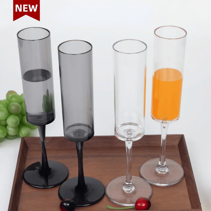 Acrylic champagne glass cocktail red wine glass bar place pc black straight-up acrylic champagne glass