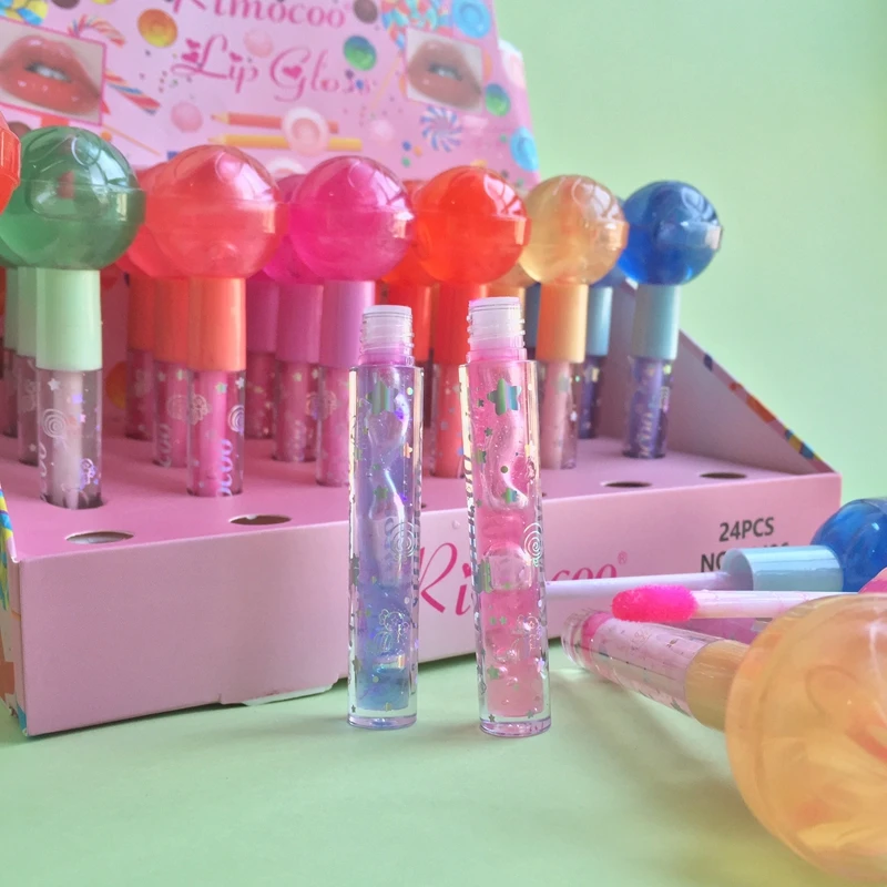 Rimocoo  Lollipop Double Headed Lip Oil 6-Color Durable  pearly-lustr Glitter    Lip Gloss Private Brand Cosmetics Wholesale
