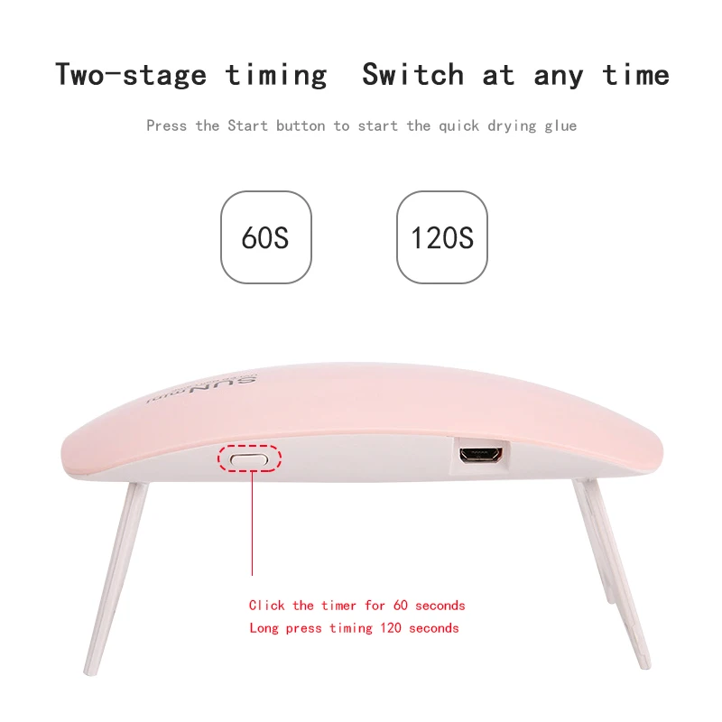Foldable Portable Mini LED UV Mouse Home Use Nail Polish Gel Fast Drying Nail dryer Light therapy Machine