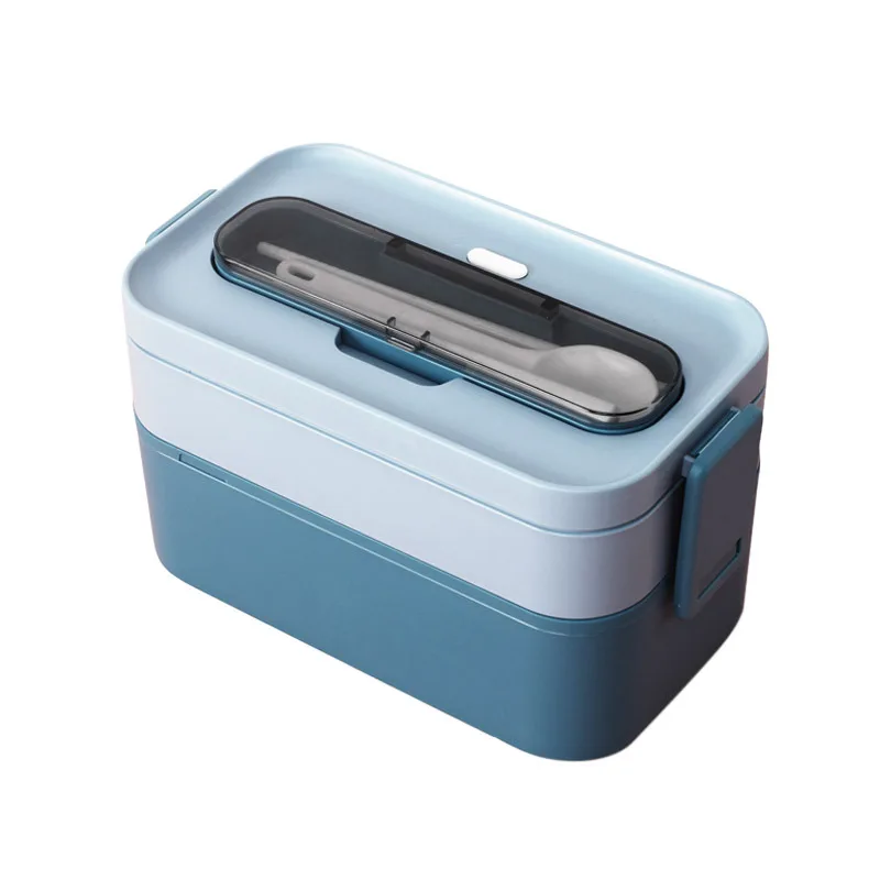 Reusable Mobile Compartment Microwave Safe Plastic Bento Box with Spoon Storage Food Container Boite Adult Kids Lunch Box
