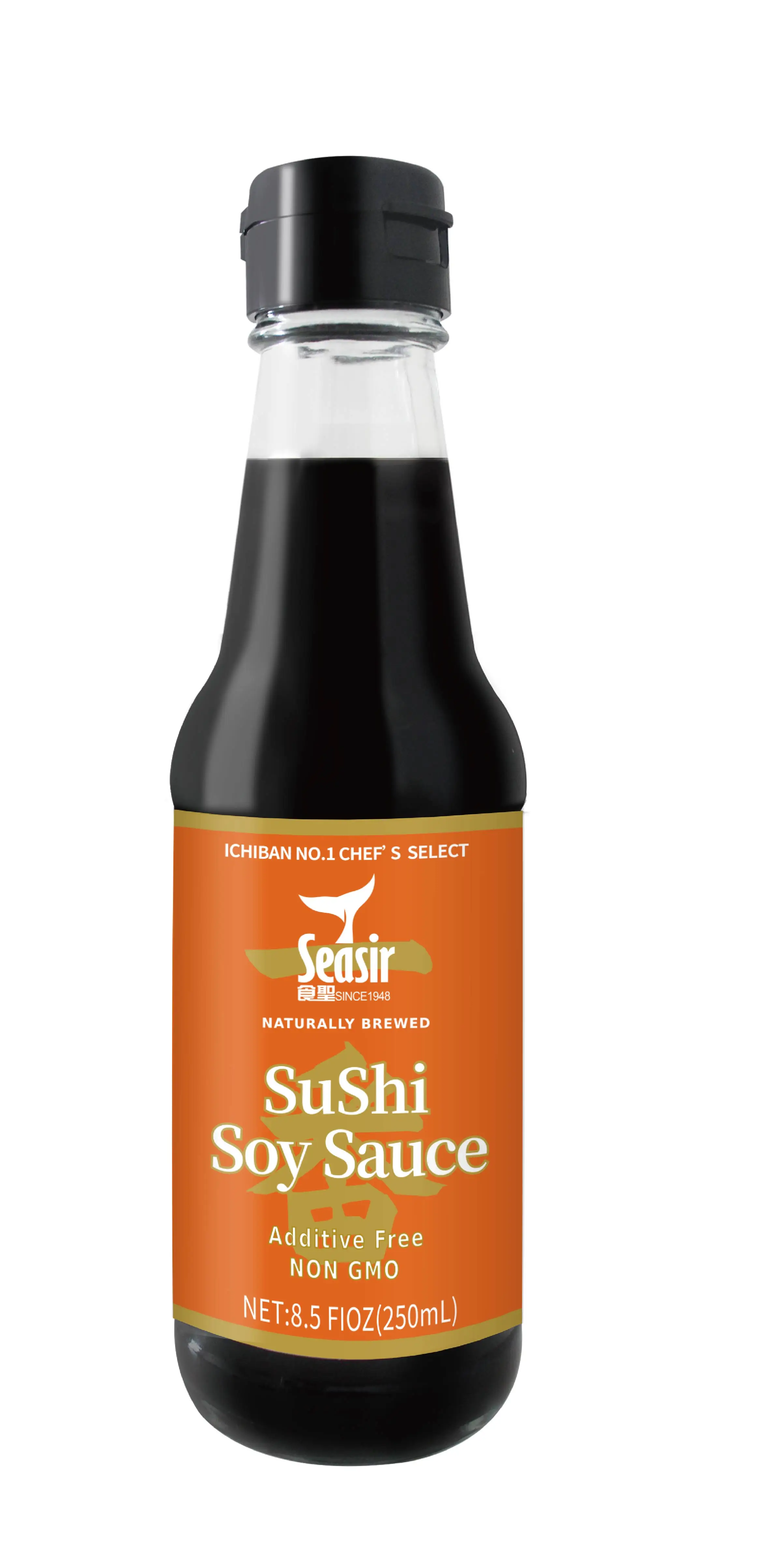 OEM Japanese Style 250ml Custom Factory Brewed Organic Tamari Soy Sauce Packaged in Bulk
