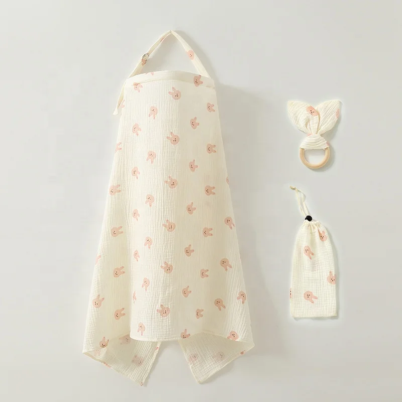 Breastfeeding Towel Baby 100% Organic Cotton Gauze Adjustable Breast Feeding Nursing Muslin Cover Privacy Protection