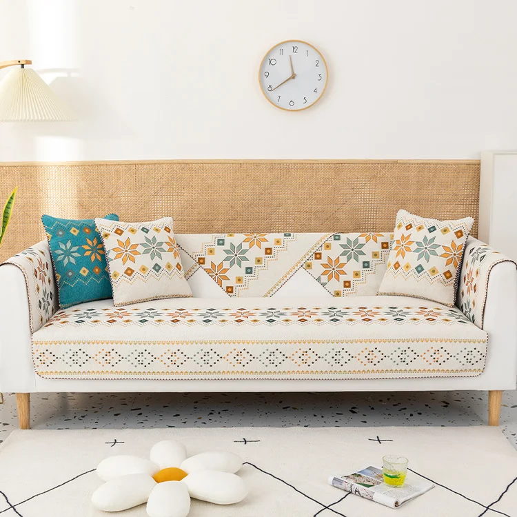 Customized wholesale bohemian pattern decoration living room non-slip cleaning universal sofa cover