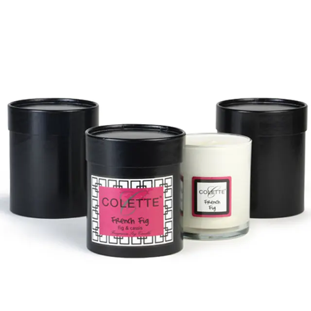 Eco-friendly black candle tube box custom wax kraft boxes gift paper tubes packaging boxes for candle