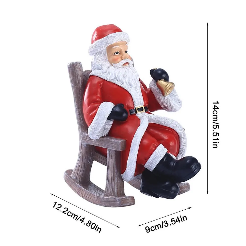 FREE SAMPLE  Chair Santa Claus Statue Miniature Christmas Figurines Christmas Resin Ornament Figurine Resin Craft Work Christmas