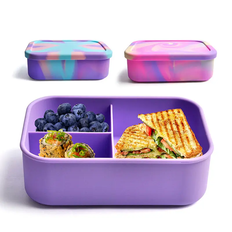 Оптовая продажа изготовленный на заказ bomite Bento Pour Enfants Caja De Para Ninos Fur Kawaii Bpa бесплатно силиконовый Ланч-бокс для детей