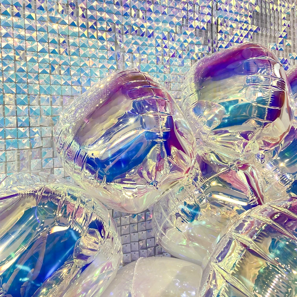 New Super Bright Iridescent 4D Balloons Mirror Effect Iridescent Foil 4D Balloons Party Supplies Decoration 4d Globos Balloons