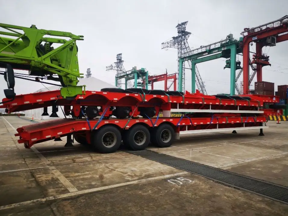 Car Carrier Low Flatbed Bed Lowbed, Fuel Tanker Tank Box Truck Cargo Container Semi Trailer