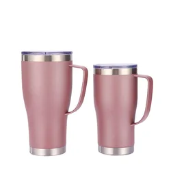 tumblers wholesale bulk 12/14/16/20/24/32/40 OZ tumbler with handle steel vacuum insulated travel mug with handle