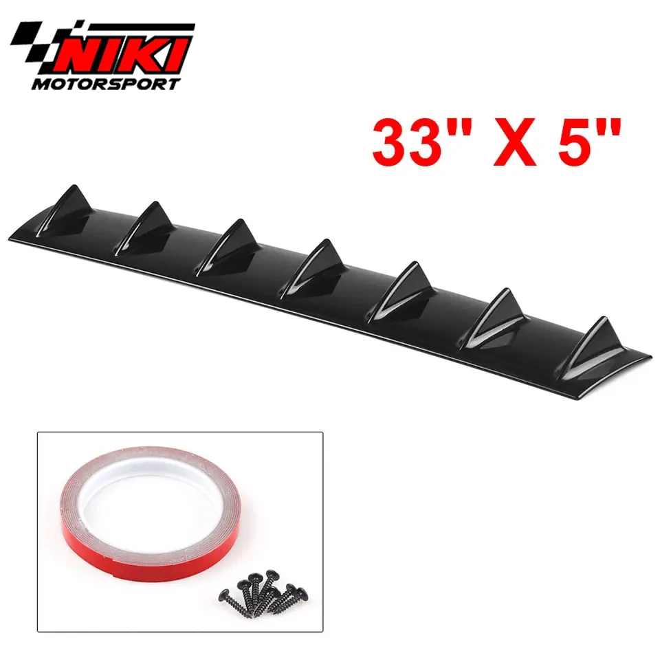 ABS Universal Car Lower Rear  Bumper Lip Diffuser Spoiler 7 Fin Car Back Bumper Lip Deflector Splitter