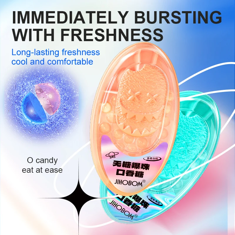 Breath Freshening Capsules popping bead candy menthol mint fruit flavor capsule chewing gum
