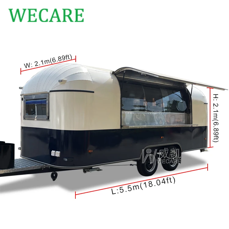 Wecare mobile bar street fast vintage food truck pizza food concession trailer food van