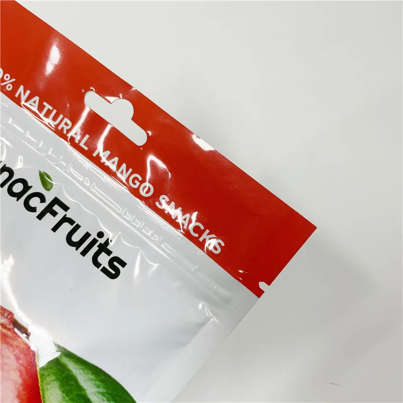 Glossy finish stand up mylar bag smell proof dried fruit packaging bags