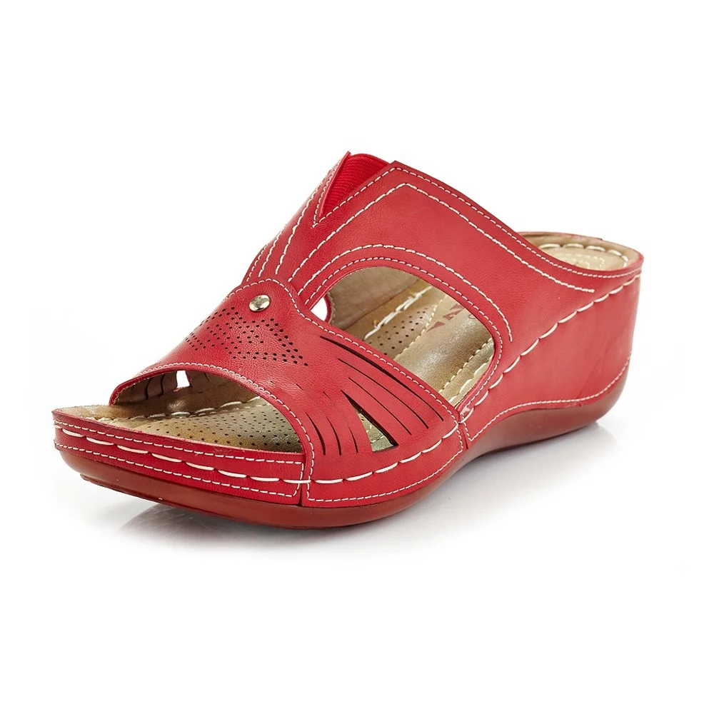 latest customized cheap OEM factory wedge women arch support comfort sandals