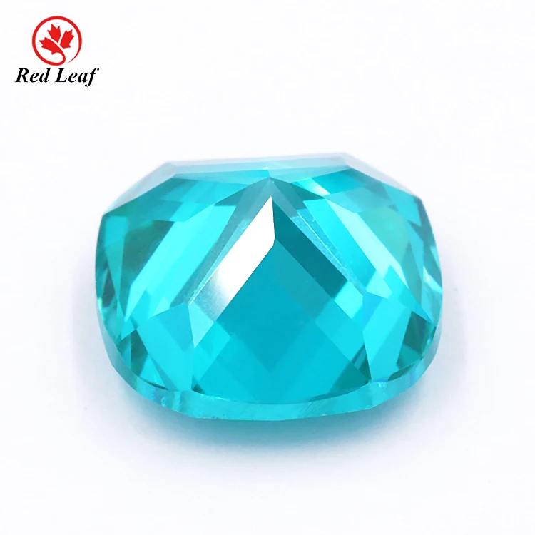 
Redleaf Jewelry synthetic paraiba tourmaline stones Cushion Cut 10*10mm green tourmaline gemstone prices nanosital paraiba 