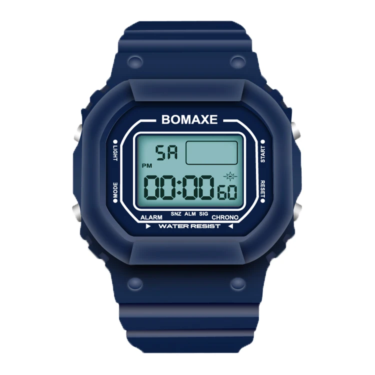 BOMAXE 5036 Outdoor LED Dual Display Sports Gray Presents Student Chronograph Plastic Sports Electronic Chrono Watches