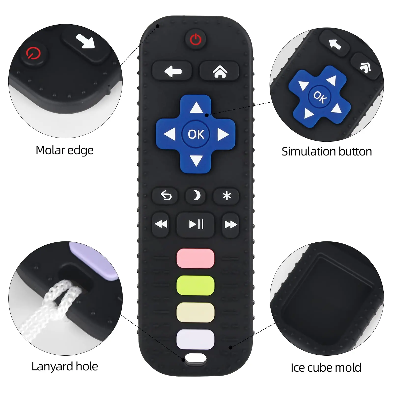Bpa Free Food Grade TV Remote Control Shape Teething Relief Baby Toys Chuya Baby Teether Toy Chew Toy for Infants Baby