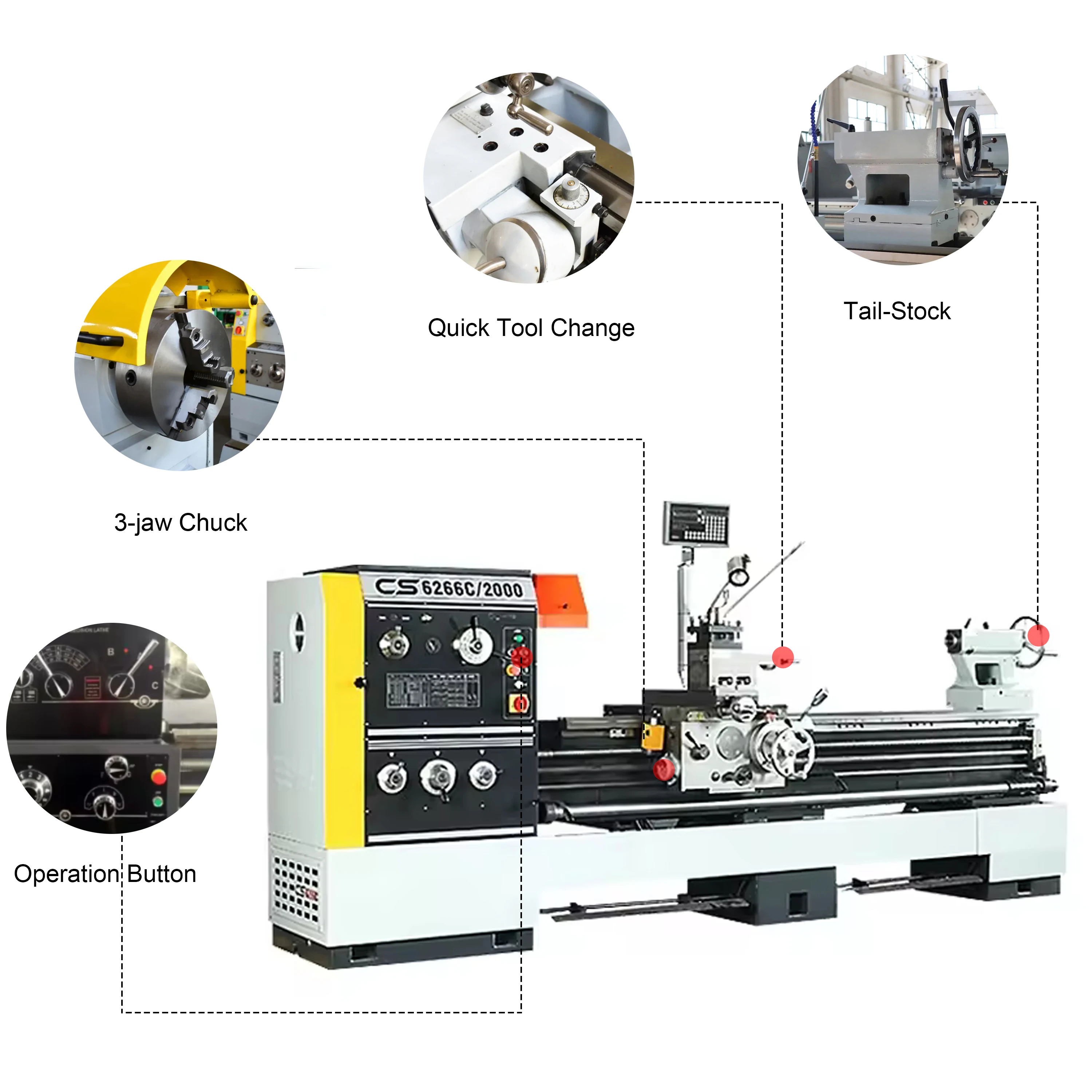 High Quality Chinese  Metal Bench Gap Bed Manual Heavi Duti Lathe Machine  Mechanical