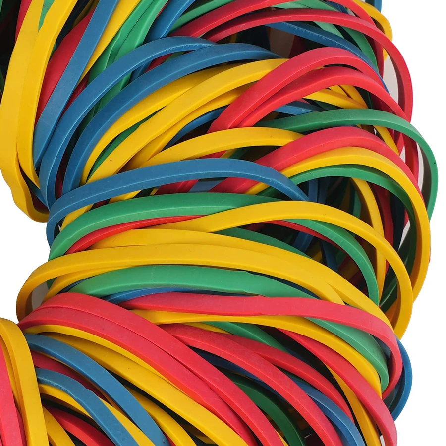 Factory Wholesales High Quality Assorted Size Colorful Rubberbands Elastic Rubber Bands for Home Packing Office Supplies