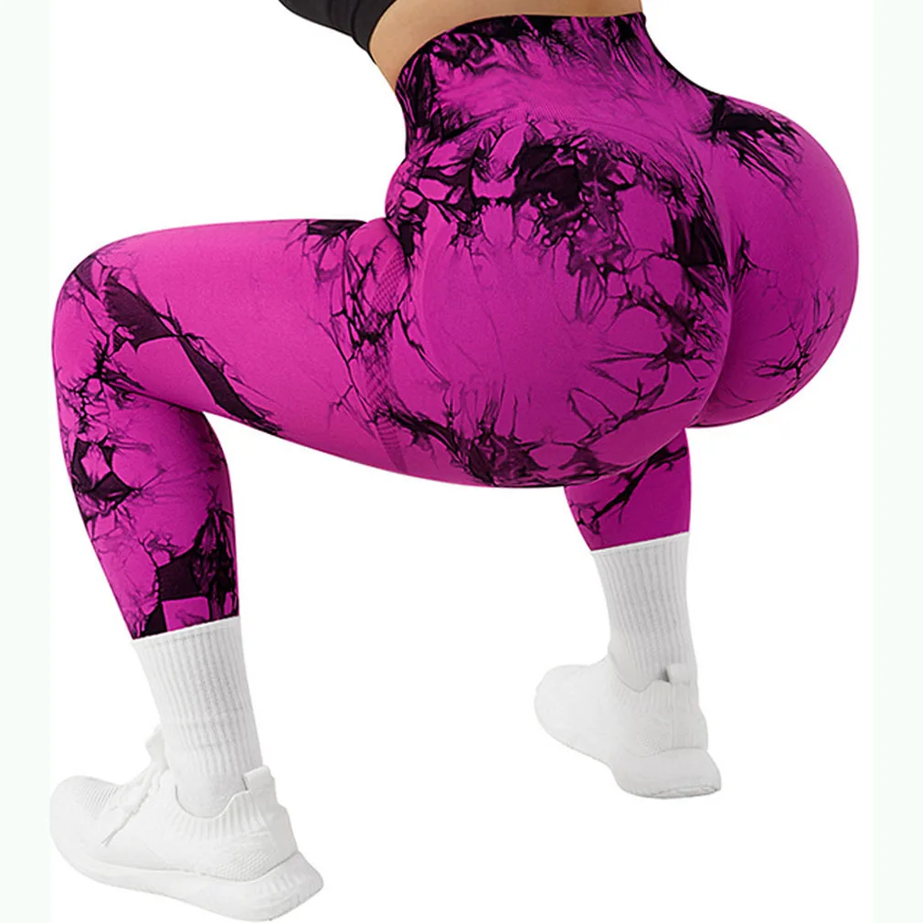 Wholesale sport tie leggins tie die yoga leggings tye dye gym wear tie dye pants women sportswear