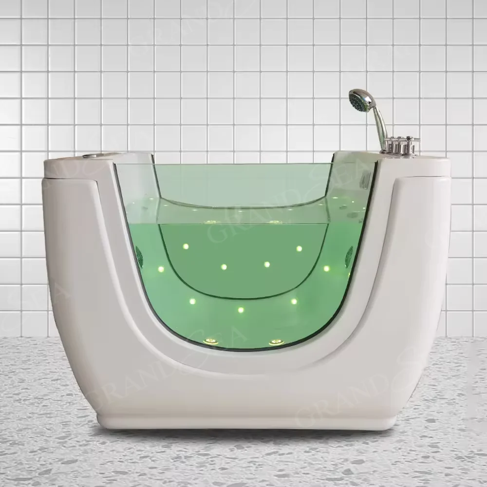 Home Indoor Small Hydromassage Bathtub Acrylic Baby Spa Bathtub Freestanding Hot Tub