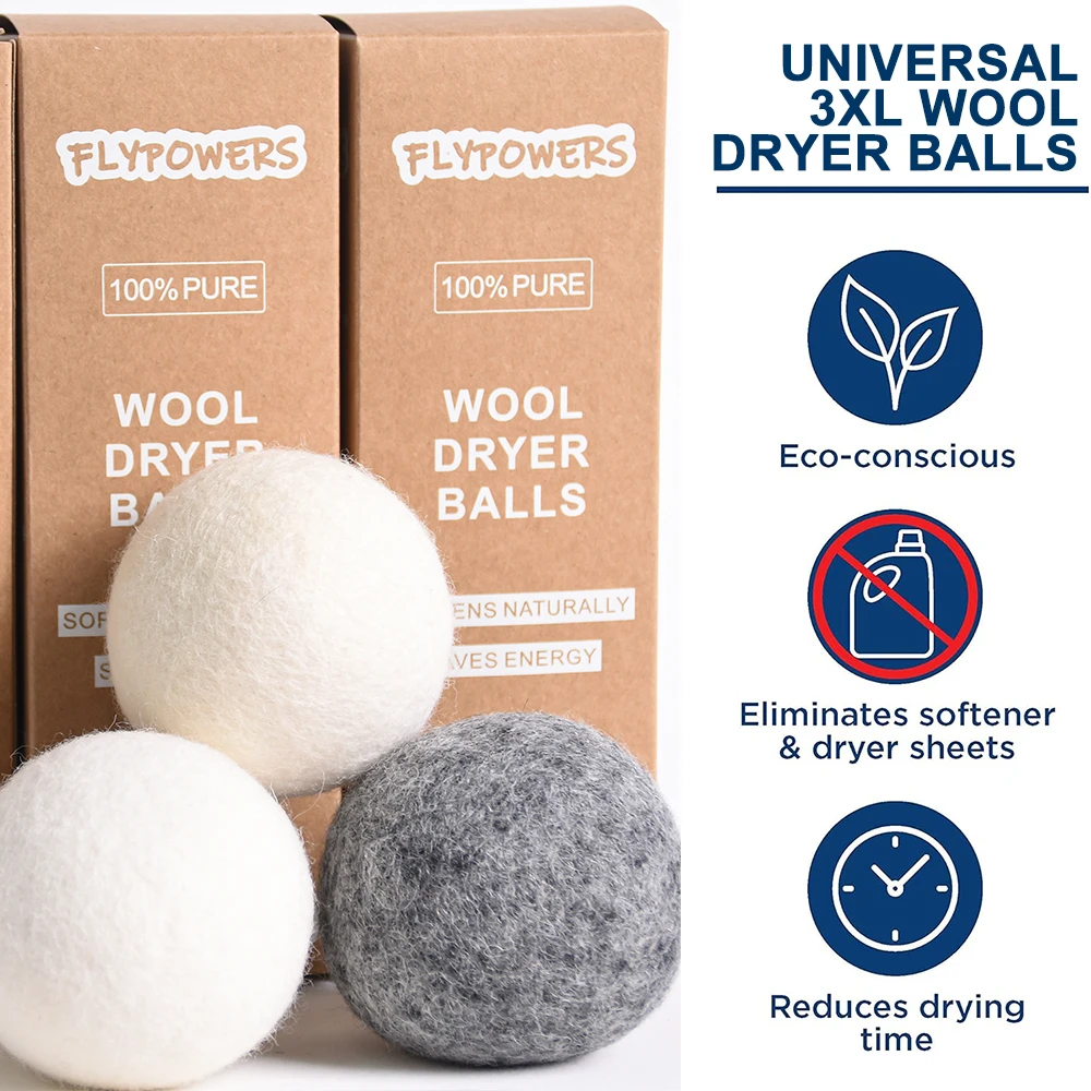 Custom OEM & ODM Premium New Zealand Wool Laundry Dryer Felt Balls Reusable Chemical Free Natural Organic Wool Dryer Balls