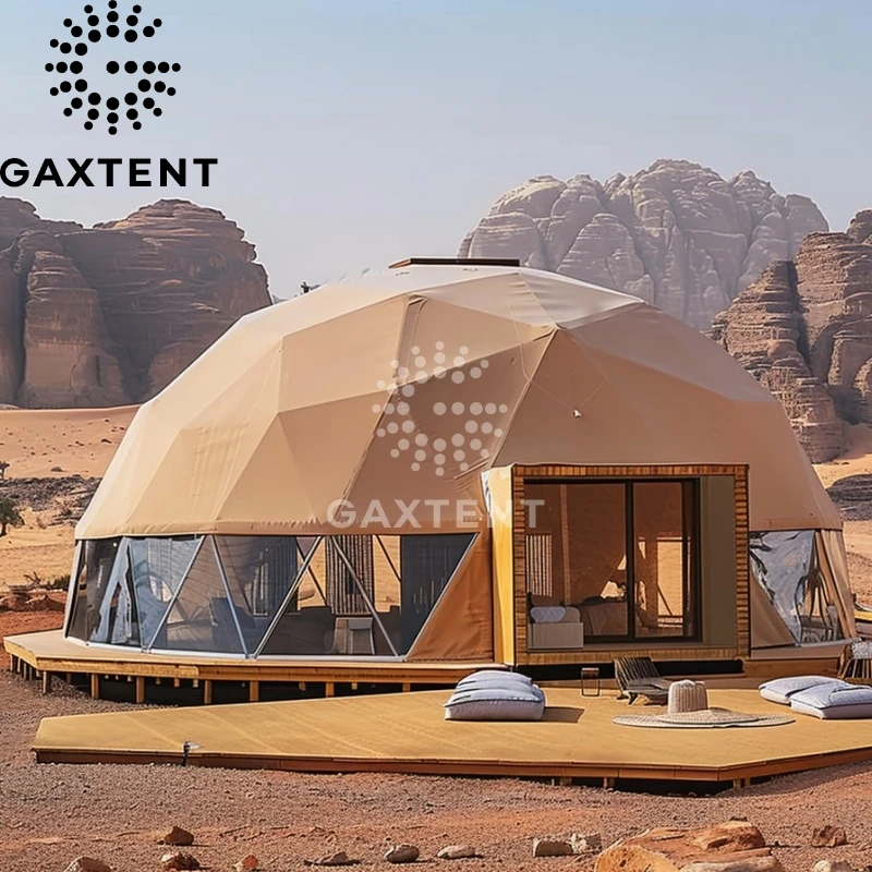 Tent Outdoor 9M2 Dome With Strong Wall Expo With Cassette Floor Glamping Geodesic Greek Gyros Canopy