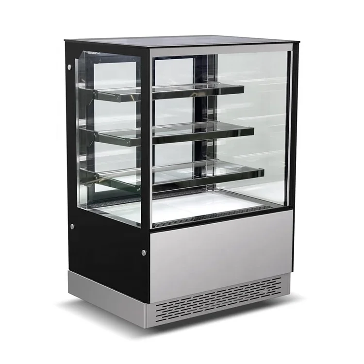 New Square Glass Bake Cafe Used Commercial Cake Display Fridge Cabinet Cake Showcase Chiller