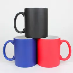 Coated Cup Thermal Transfer Ceramic Sublimation Mug Wholesale Glossy Frosted Magic Color Changing Mug