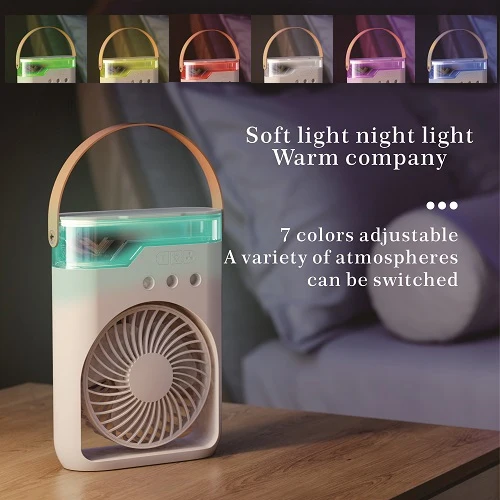 Tabletop Humidifying Fan Mini Usb Rechargeable Hand Held Portable Cooling Humidifier Fan With 1200Mah Battery