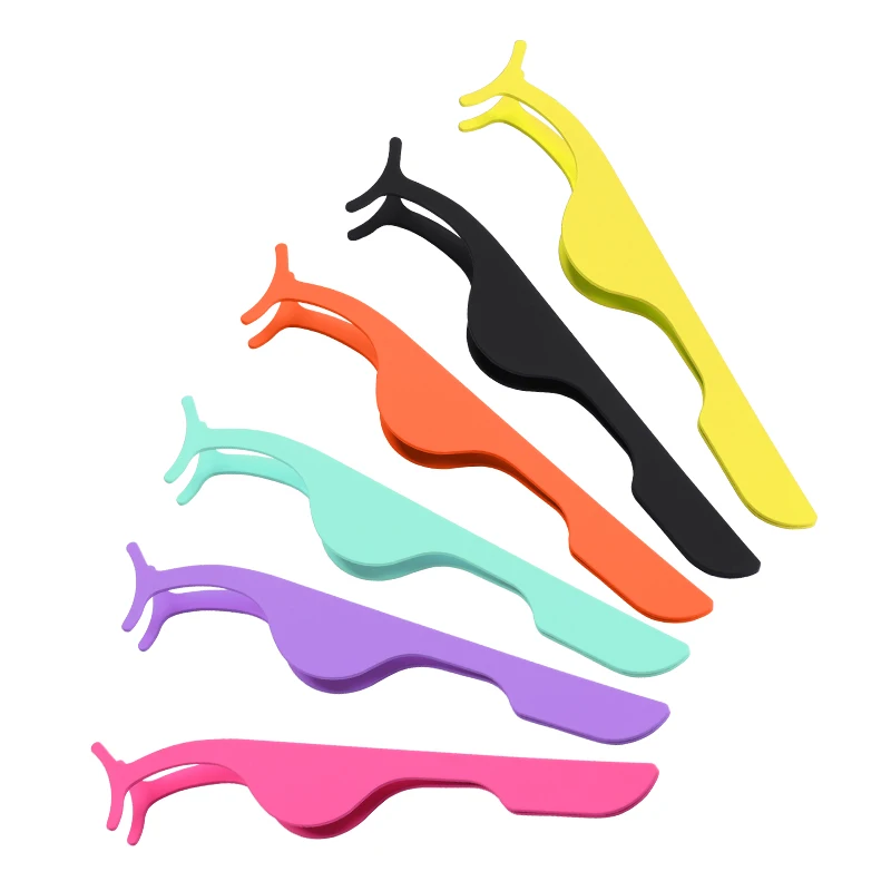 Custom logo stainless steel Lashes Applicator Tweezers Bulk Magnetic Lash Tweezers packaging False Eyelash Tweezers