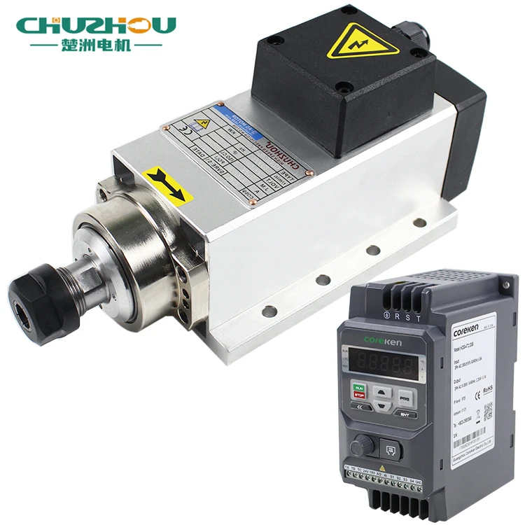 Cnc Mill Spindle Motor Er20 2.2KW Air Cooled CNC Router Machine Square Spindle Motor With 380V 220V 18000rpm