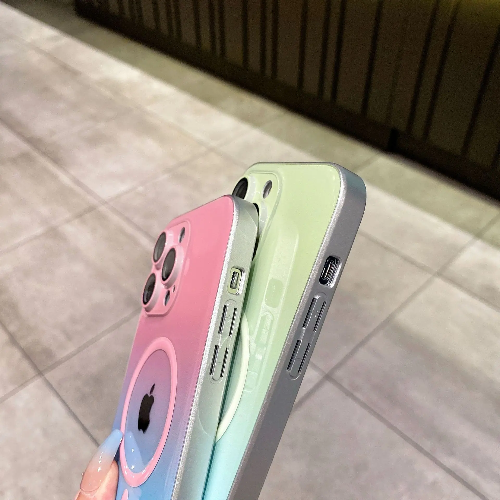 Luminous Magneticbsorption Gradient Wireless Charging with Lens Film phone case for iphone Xr Xs 11 12 13 14ProMax Cell Cover