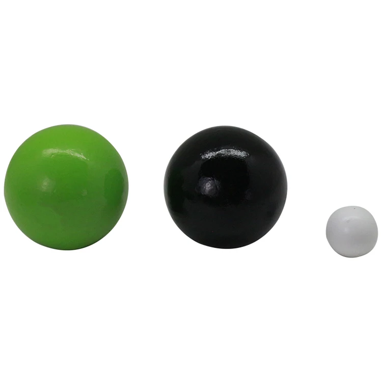 Portable Indoor Outdoor Wooden Boules Set of 6 Solid Ball Bocce Petanque Balls With Carry Case