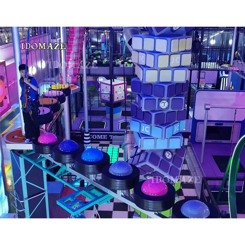 IDO MAZE High Quality Adventure Indoor Imported Wood Rope Course Adventure Park