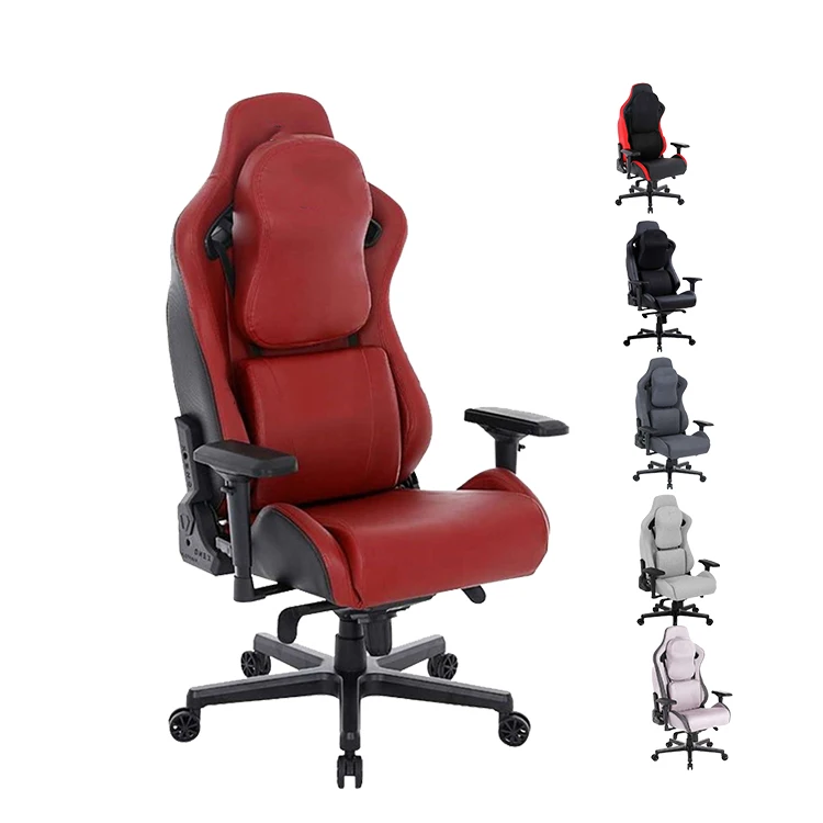 Ddp 1 Piece Free Shipping Adjustable Lumbar Support Backrest Magnetic Headrest 4d Arms Kaiser 3 Red Desk Gaming Chair for Racing
