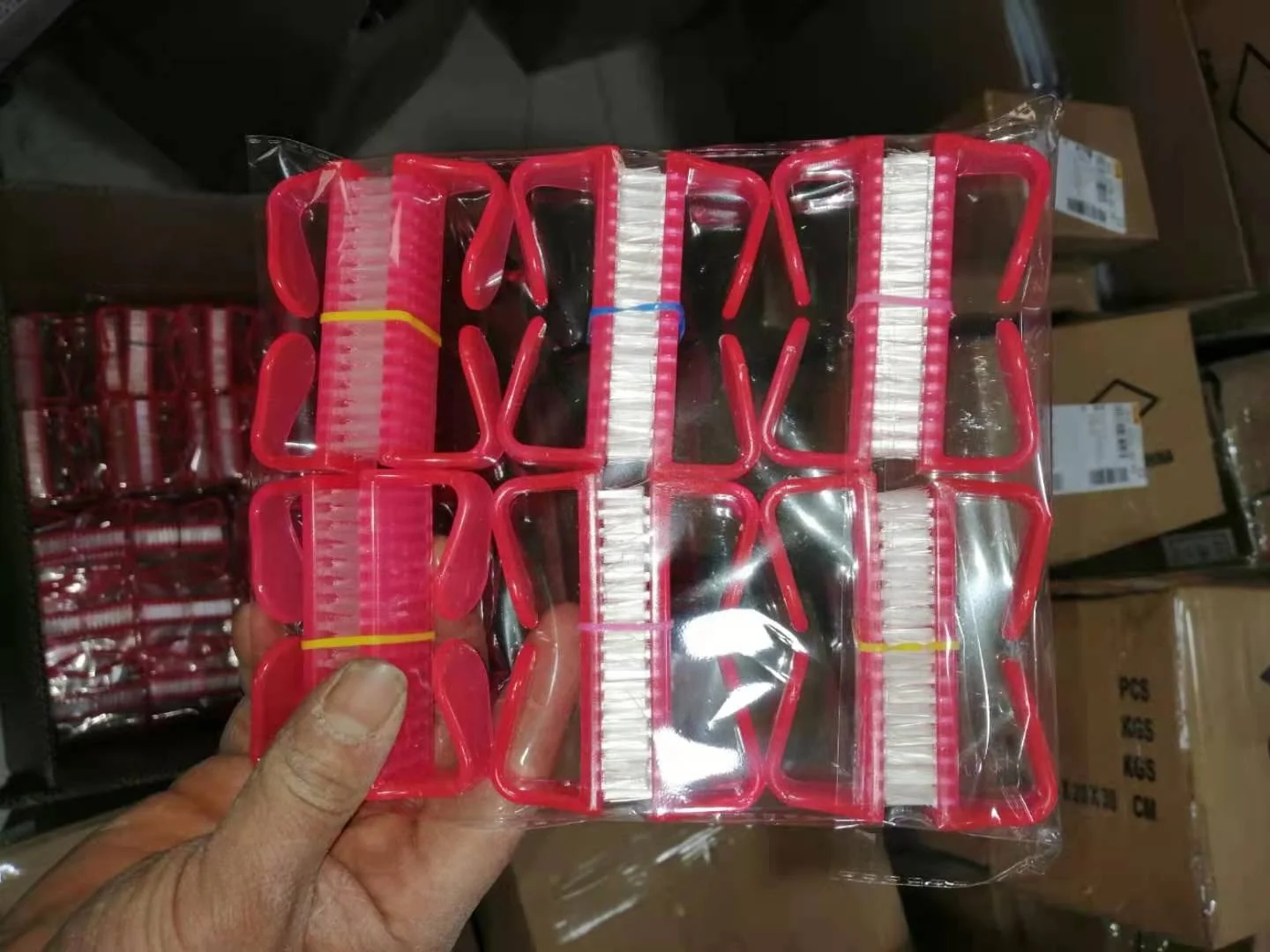 Ready to Ship Pink/purple/blue nail dust brush big size 80mm long cleaning dusty nails dust cleaner brush with plastic handle