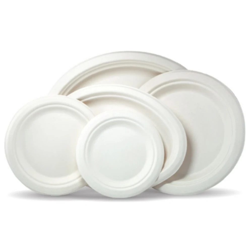 Free Samples 6 7 9 Inch Sugarcane Bagasse Compostable Biodegradable Disposable Paper Plates Dish For Birthday Party