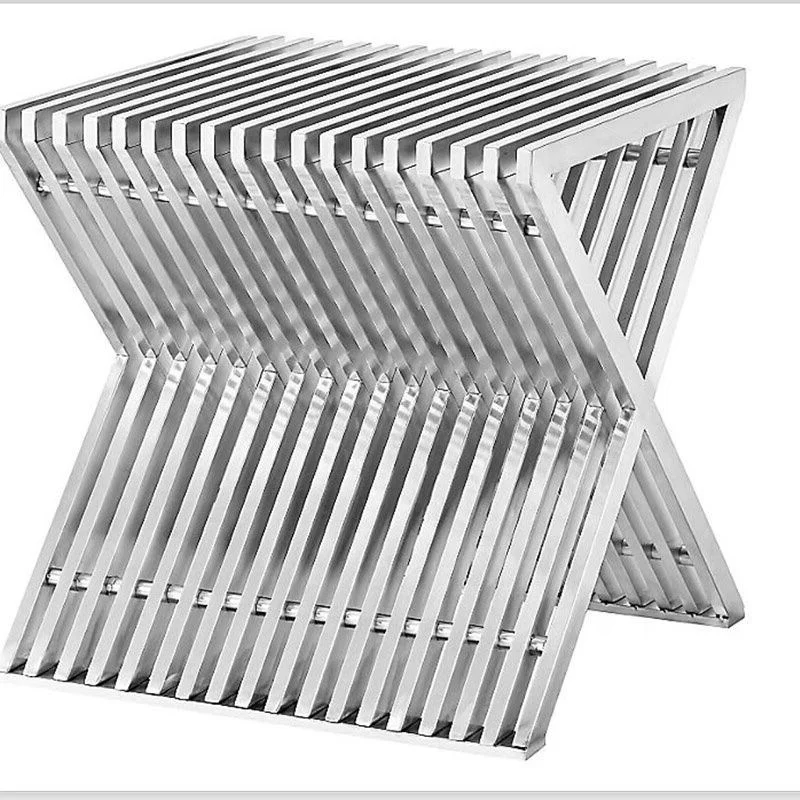 Italian stainless steel electroplate foot stool relax living room stools small side table